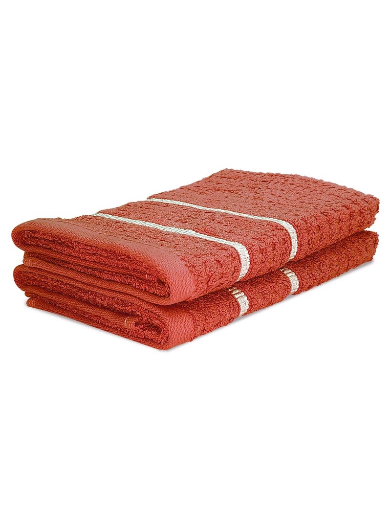 BIANCA Extra Plush Turkish Terry Towels -2pc Hand Towel Set (Mint-Tea) | 480 GSM l 100% Cotton Towel | Hand Towel, Gym Towel for Men Workout Solid-Rust - Image 3