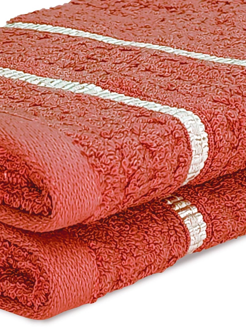 BIANCA Extra Plush Turkish Terry Towels -2pc Hand Towel Set (Mint-Tea) | 480 GSM l 100% Cotton Towel | Hand Towel, Gym Towel for Men Workout Solid-Rust - Image 4