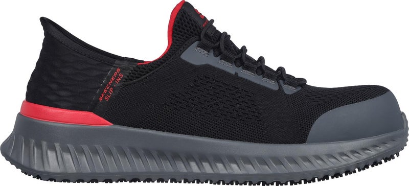 Skechers Men's, Hands Free Slip-ins: Tilido - Fletchit Comp Toe Work Shoe Black/Red - Image 4