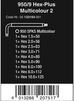 05133164001 950/9 Hex-Plus Multicolor 2 L Wrench Set, Metric, Blacklaser, 9 Pieces - pzsku/ZE23BB06465A0538203CAZ/45/_/1737051536/fece4be2-78f5-48f2-aa1e-84e98335284c