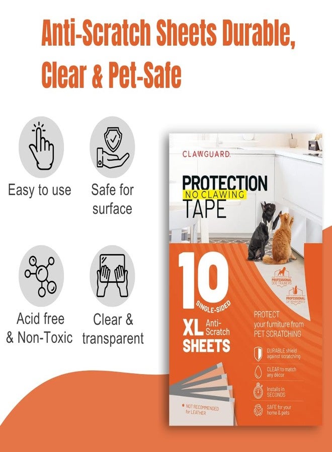 CLAWGUARD Protection Tape Sheets – 10 XL (17x12 in) Pet Scratch Protectors – Door Scratch Protector Dog & Cat – Couch Protector from Cat Claws - Image 5