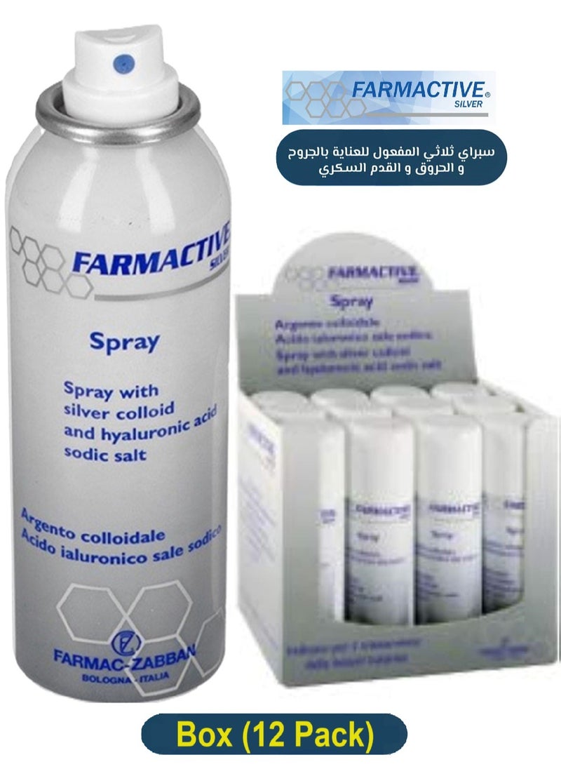 FARMAC ZABBAN Pharmactive Silver Medical For Diabetic Foot Burns Bed Sores Postoperative Wounds 125 ml ( Box of 12 packs )  - Image 1