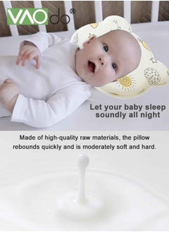 VAOdo Newborn Pillow Adjustable Baby Head Pillow Soft and Breathable Baby Pillows for Sleeping Ergonomic Design Pillowcase Shell Washable Children's Pillow  - Image 4
