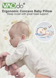 VAOdo Newborn Pillow Adjustable Baby Head Pillow Soft and Breathable Baby Pillows for Sleeping Ergonomic Design Pillowcase Shell Washable Children's Pillow  - Image 2