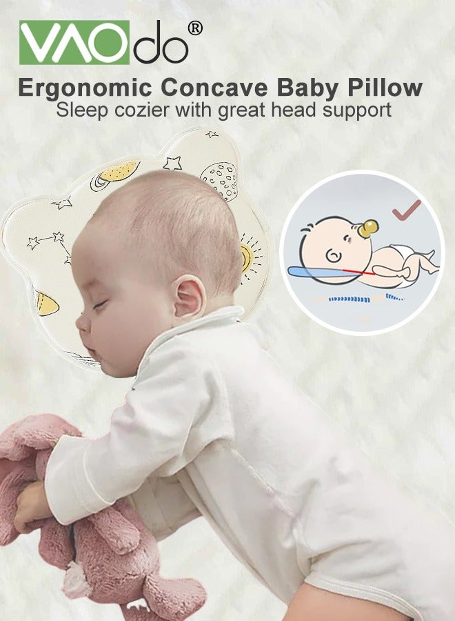 فاو دو وسادة حديثي الولادة وسادة رأس الطفل قابلة للتعديل وسائد أطفال ناعمة وجيدة التهوية للنوم وسادة بتصميم مريح شل قابل للغسل وسادة الأطفال - Image 2