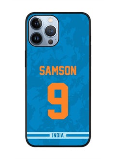 Rugged Black Edge Case iPhone 13 Pro Max, Slim fit Soft Case Flexible Rubber Edges Thin Cover - Player Name - Sanju Samson, Jersey Number- 9
