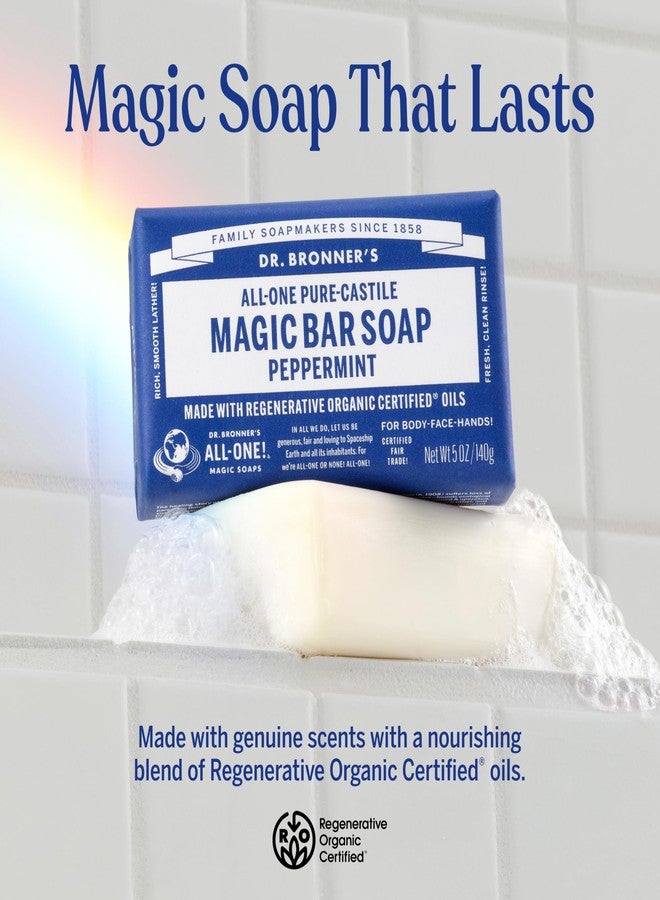 Dr. Bronner's Pure-Castile Bar Soap, Peppermint, 5 oz, 1-Pack - Image 2