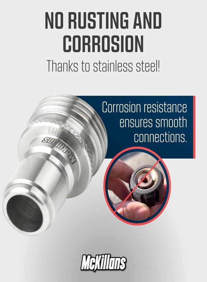 McKillans® Garden Hose Quick Connect Pair [UNIVERSAL FIT] - Stainless Steel Quick Connect Hose Fittings - Water Hose Connectors - Quick Disconnect Adapter - EASY INSTANT CONNECTION - Image 3