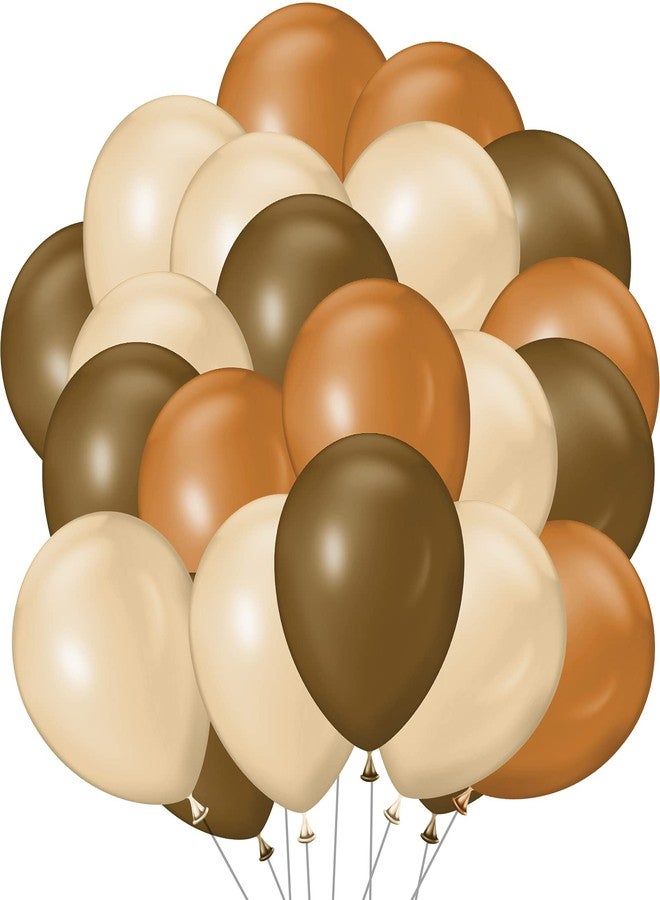 Chalyna 120 Pcs 5 Inch Brown Balloons Western Party Decorations Coffee Brown Cowboy Balloons for Highland Cow Baby Shower Farm Birthday Party Supplies(Caramel, Coffee, Apricot) - Image 1