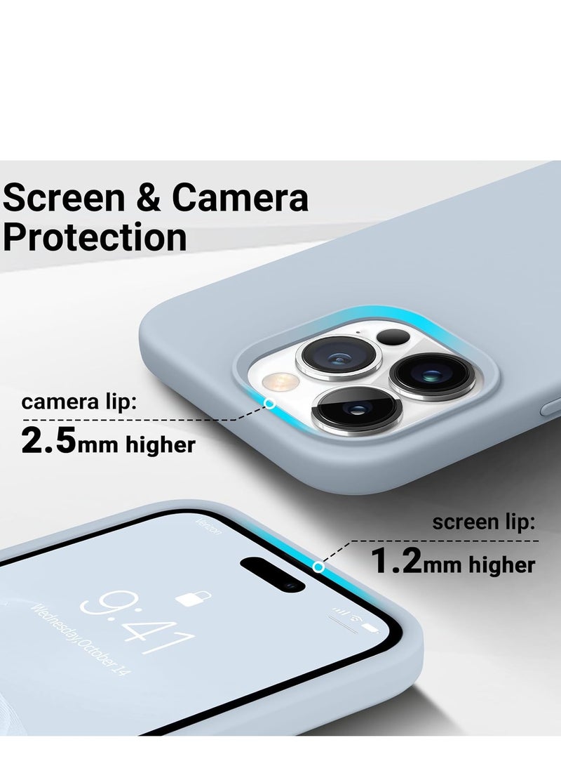 Silicone Case Compatible with iPhone 14 Pro Max Case 6.7 Premium Silicone Full Body Protection sky blue - Image 5