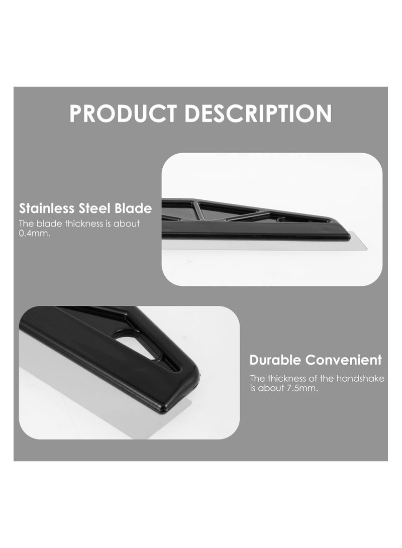 12" Scraper Razor Blades, 3 Pcs Paint Trim Scraper, Stainless Steel Wallpaper Scraper with Comfortable Handle, Multipurpose Paint Trim Blade for Precision Painting Smearing Repairing Wallpaper - Image 3