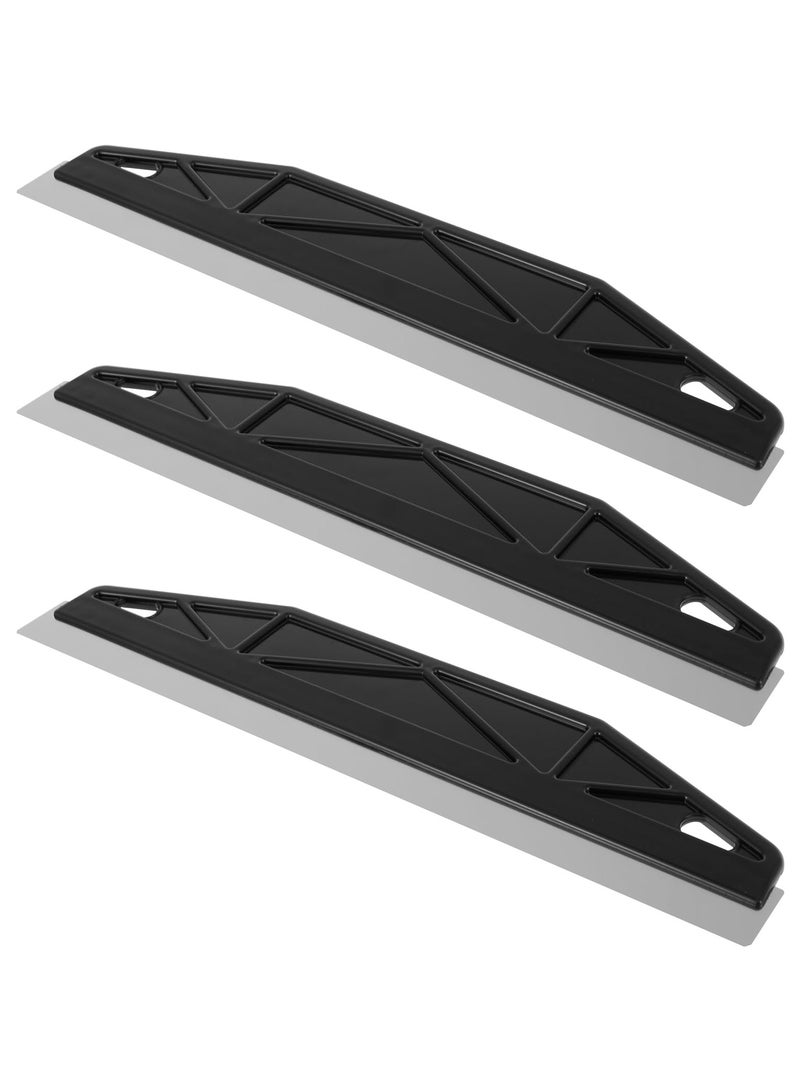 12" Scraper Razor Blades, 3 Pcs Paint Trim Scraper, Stainless Steel Wallpaper Scraper with Comfortable Handle, Multipurpose Paint Trim Blade for Precision Painting Smearing Repairing Wallpaper - Image 1