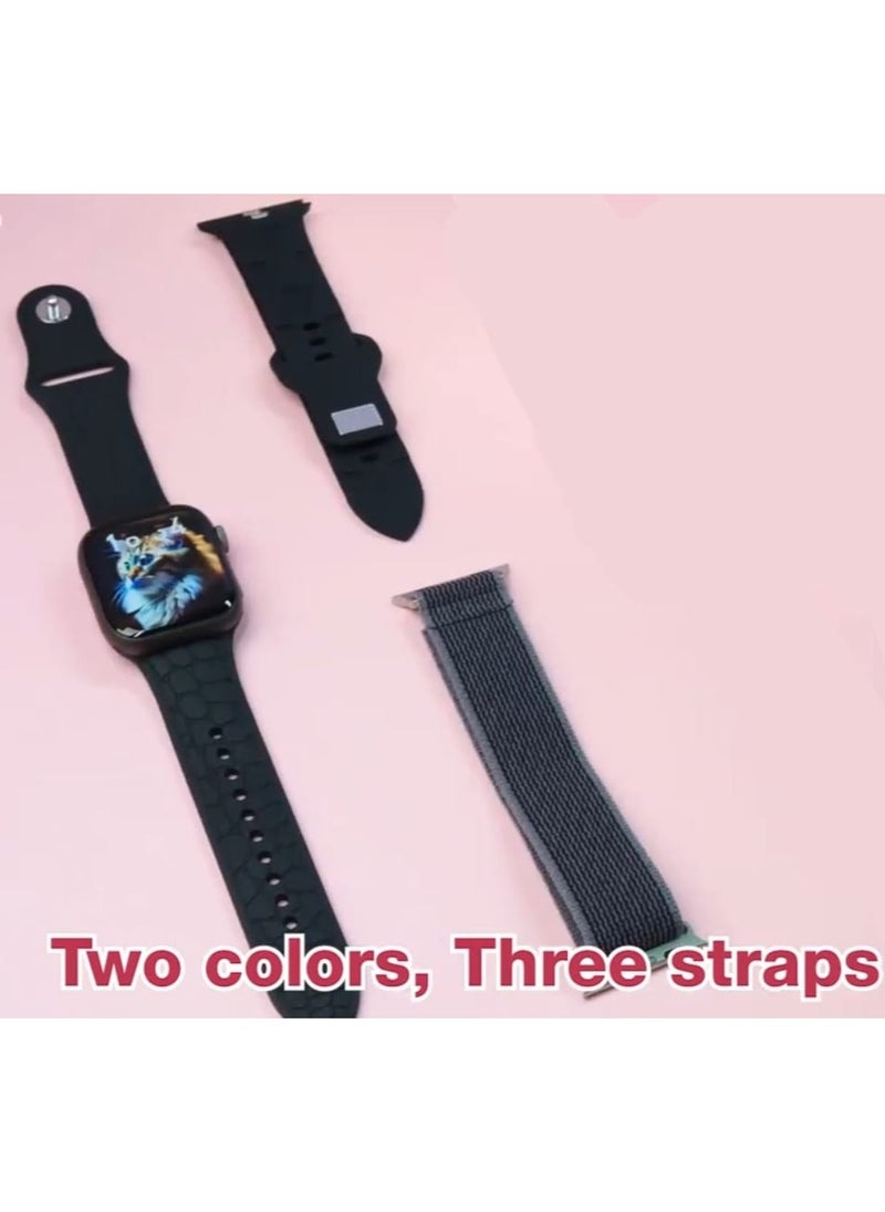 Telzeal Telzeal S10 Mini AMOLED Display AI Smart Watch With 3 Pair Strap with Wireless Charger For Ladies and Girls Black  - Image 4