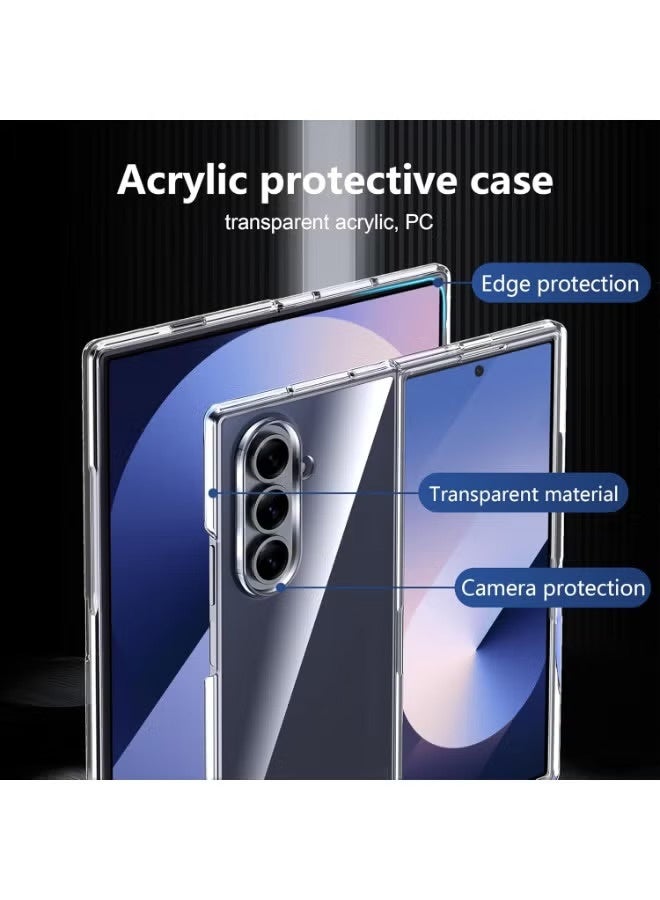 MOCOM Samsung Galaxy Z Fold 7 (2025) Ultra Slim Hard Clear Case | Crystal Clear Protective Cover | Military-Grade Shockproof Design | Anti-Scratch & Anti-Yellowing | Full Front & Back Protection | Perfect Fit for Z Fold 7 2025 - Image 2