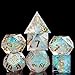 Cusdie Sharp Edges DND Dice 7 PCs DD Dice Handcrafted Polyhedral Dice Set for Role Playing Game Pathfinder Transparent wWhite Sparkle - Image 2