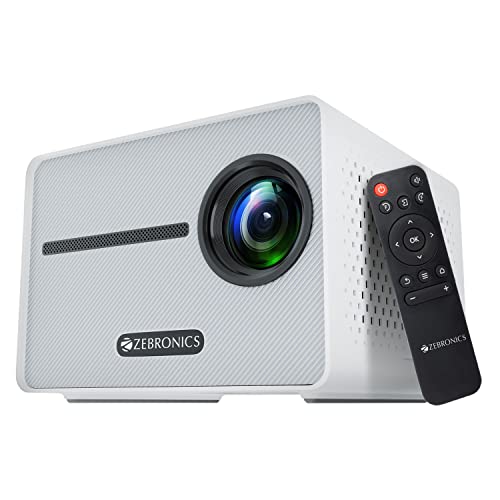 ZEBRONICS بروجكتور زيبترونيكس بيكسبلاي 20 LED بدقة FHD 1080p، HDMI، USBx2، مخرج AUX، بلوتوث v5.1، بحجم شاشة يصل إلى 431 سم، مكبر صوت مدمج، 3000 لومن وتصميم مدمج - Image 1