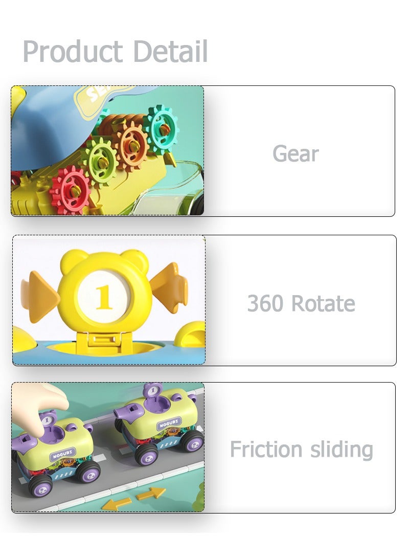 Multifunction Gear Inertia Engineering Vehicle Toys Pull Back Vehicle Train Toy Inertia Toy Car With Whistle For Kids - Image 5