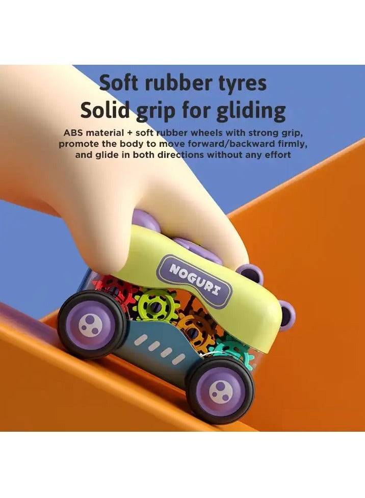 Multifunction Gear Inertia Engineering Vehicle Toys Pull Back Vehicle Train Toy Inertia Toy Car With Whistle For Kids - Image 4