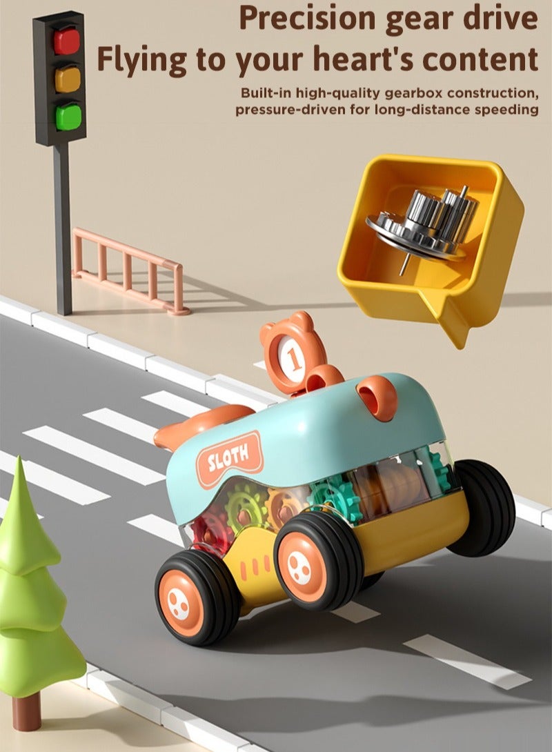 Multifunction Gear Inertia Engineering Vehicle Toys Pull Back Vehicle Train Toy Inertia Toy Car With Whistle For Kids - Image 3