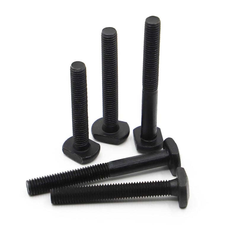 Hammer Head T Bolts, T-Slot T-Head Bolts M6-M12 Black Carbon Steel 2 pcs(M6*80mm) - Image 2