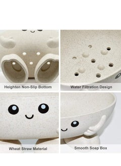 Oasisgalore Soap Holder, Cute Soap Dish for Kids, Creative Beige Soap Dish for Bathroom or Kitchen Countertop, Beige  - Image 4