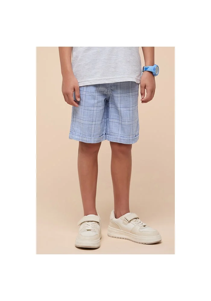 R&b Plaid Shorts with Button Closure