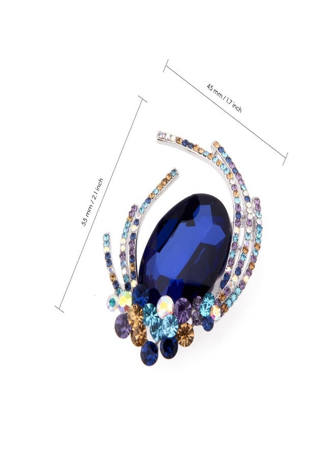 Wynameleri UJOY Brooch Lapel Pin for Women with Blue Rhinestones for Women - Image 2