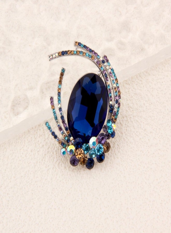 Wynameleri UJOY Brooch Lapel Pin for Women with Blue Rhinestones for Women - Image 3