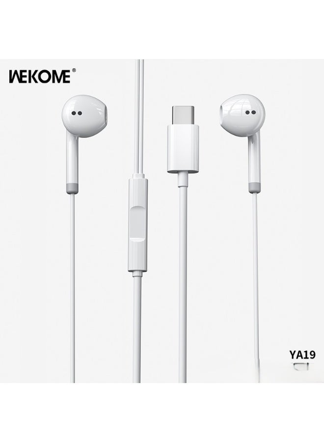 WEKOME YA19 Type-C Wired Earphones – Stereo Sound, Mic & Wire Control for Music & Calls - Image 1