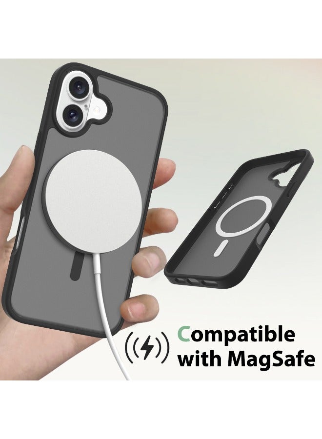 iPhone 16 Case, [Compatible with Magsafe] Frosted Case, [Anti-Drop Shockproof][Anti-Slip][No Yellowing] Slim Skin Feel Hard Case for iPhone 16, Black - Image 2