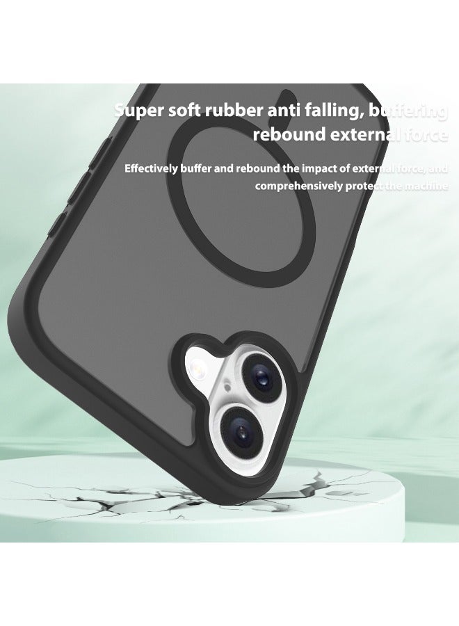 iPhone 16 Case, [Compatible with Magsafe] Frosted Case, [Anti-Drop Shockproof][Anti-Slip][No Yellowing] Slim Skin Feel Hard Case for iPhone 16, Black - Image 5