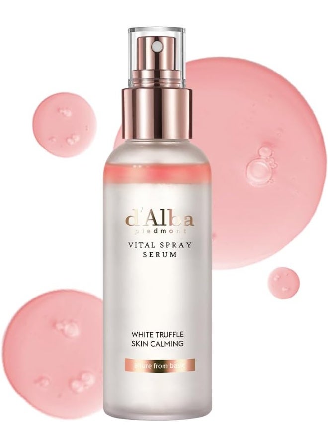 d'alba Piedmont Italian White Truffle Vital Spray Serum, Vegan Calming Hydrating Facial Mist with White Truffle for Red and Sensitive Skin, Glow Serum, Surfactant Free, All in One Care