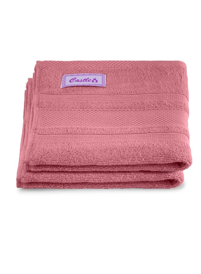 BYFT Home Castle (Pink) Premium Cotton Hand Towel (50 X 90 Cm-Set Of 2) Highly Absorbent, High Quality Bath Linen With Diamond Dobby 550 Gsm - Image 2