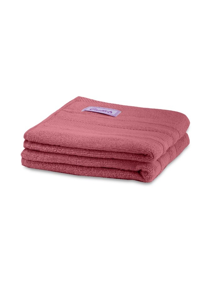 BYFT Home Castle (Pink) Premium Cotton Hand Towel (50 X 90 Cm-Set Of 2) Highly Absorbent, High Quality Bath Linen With Diamond Dobby 550 Gsm - Image 4
