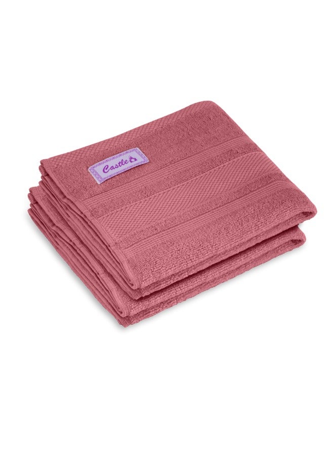 BYFT Home Castle (Pink) Premium Cotton Hand Towel (50 X 90 Cm-Set Of 2) Highly Absorbent, High Quality Bath Linen With Diamond Dobby 550 Gsm - Image 3