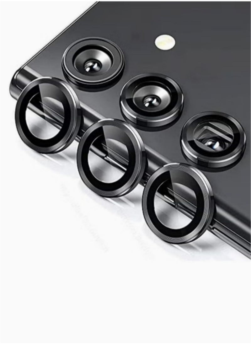 Generic Samsung Galaxy A15 Camera Lens Protector, Individual Tempered Glass Camera Screen Protector Metal Ring Lens Cover for Galaxy A15 Accessories, 1 Set (Black)  - Image 1