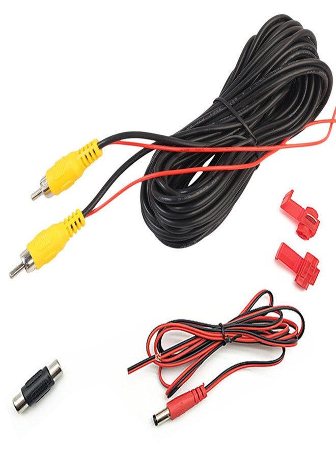 YIMU Backup Camera Cable,Car Reverse Rear View Camera Video Cable with Detection Wire(26FT/8Meters),AV Extension Cable with Video Female to Female Coupler and Power Cable C80 - Image 1