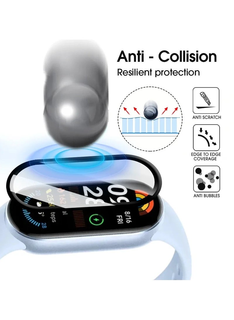 3 Pcs Screen Protector for Xiaomi Smart Band 9, Curved Full Coverage Anti-Scratch Clear Soft Film  - Image 4