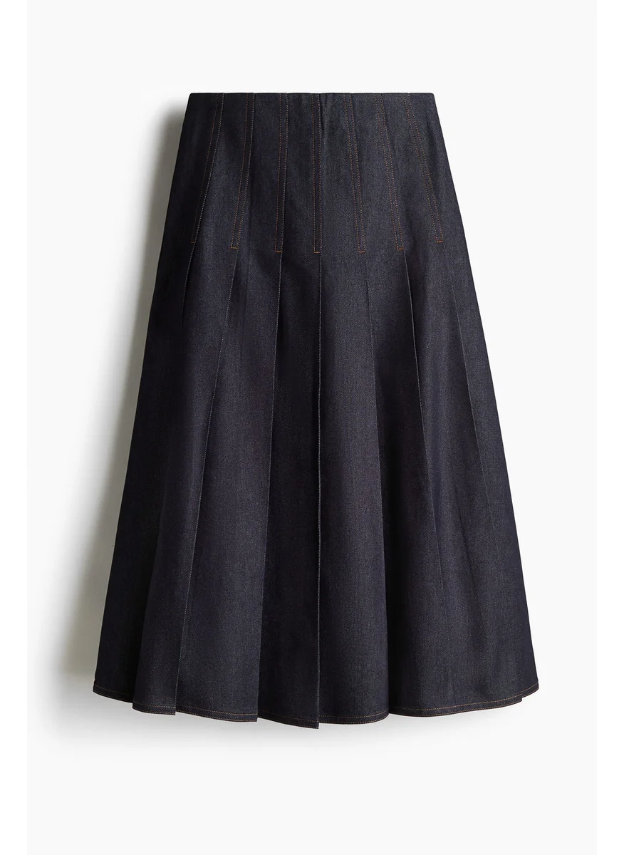 اتش اند ام Pleated Denim Skirt