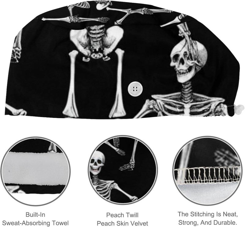 Skeletons and Bones 2_2 Printed Anti Impact Protective Caps, 4 Pack Practical Lightweight Safety Hats for Daily Labor Use - Image 4