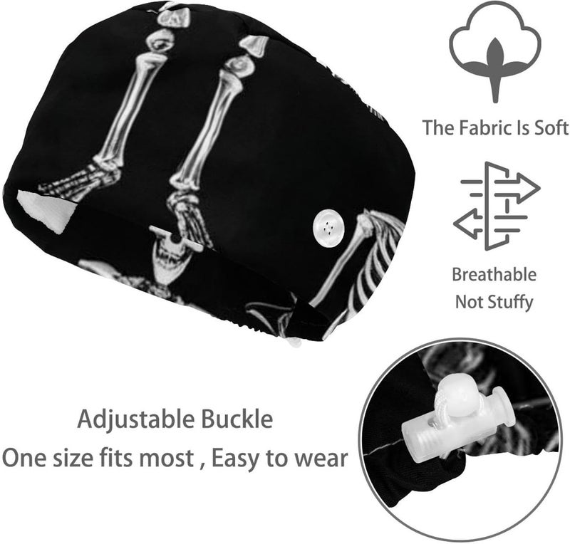 Skeletons and Bones 2_2 Printed Anti Impact Protective Caps, 4 Pack Practical Lightweight Safety Hats for Daily Labor Use - Image 3