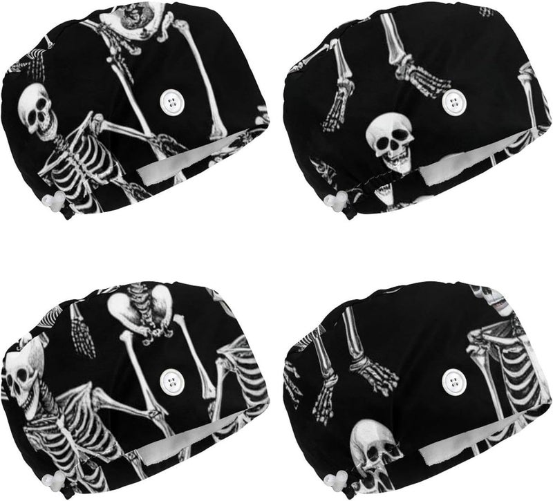 Skeletons and Bones 2_2 Printed Anti Impact Protective Caps, 4 Pack Practical Lightweight Safety Hats for Daily Labor Use - Image 1