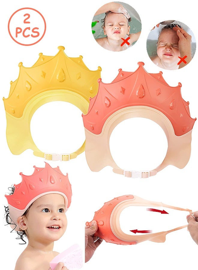 Photon 2 قطعة من قبعات الاستحمام للأطفال، قبعة استحمام قابلة للتعديل مع واقي من الشامبو، أدوات غسل شعر الأطفال من عمر 0 ​​إلى 9 سنوات - Image 1