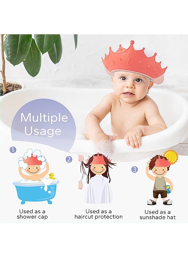 Photon 2 قطعة من قبعات الاستحمام للأطفال، قبعة استحمام قابلة للتعديل مع واقي من الشامبو، أدوات غسل شعر الأطفال من عمر 0 ​​إلى 9 سنوات - Image 5