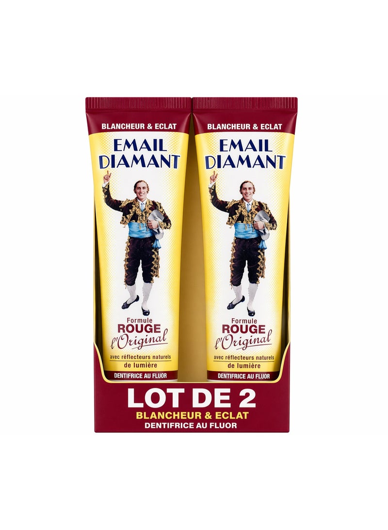 Email Diamant Red Toothpaste 75ml 2PCS– Whitening Toothpaste for Strong Teeth & Fresh Brea...