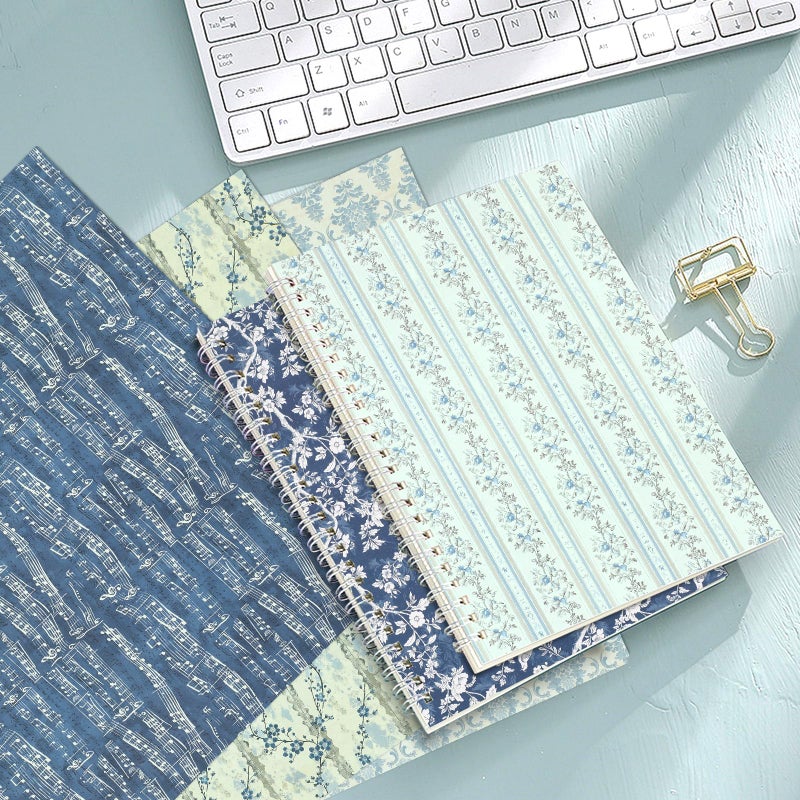 Ethanberg 12x12 Inch Scrapbook Paper Vintage Blue Floral Pattern, 24 Sheets/24 Designs Double-Sided Print Craft Paper, Scrapbook Specialty Decorative Paper for DIY Card Making Photo Album Junk Journals - Image 5