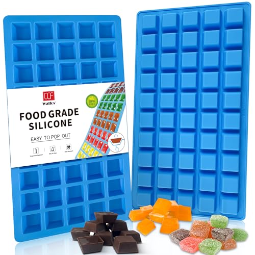 Walfos Mini Square-Terrace Silicone Chocolate Molds 50 Cavities - Walfos Non Stick Silicone Candy Molds, Silicone Molds for Chocolate, Candy, Gummy, Jelly, Ice Cubes, Food Grade & Dishwasher Safe, 2 Packs - Image 1