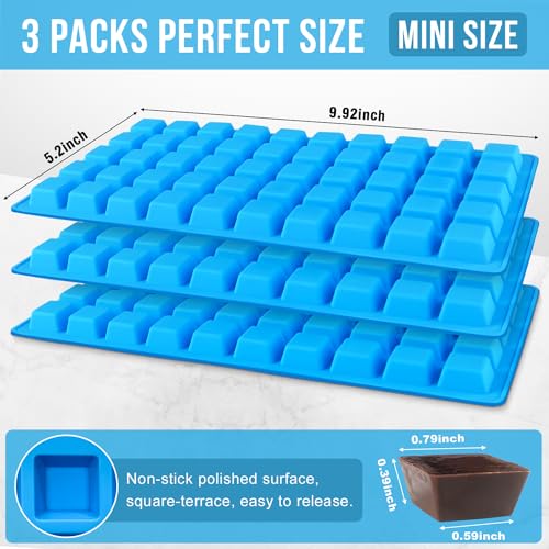 Walfos Mini Square-Terrace Silicone Chocolate Molds 50 Cavities - Walfos Non Stick Silicone Candy Molds, Silicone Molds for Chocolate, Candy, Gummy, Jelly, Ice Cubes, Food Grade & Dishwasher Safe, 2 Packs - Image 2