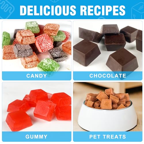 Walfos Mini Square-Terrace Silicone Chocolate Molds 50 Cavities - Walfos Non Stick Silicone Candy Molds, Silicone Molds for Chocolate, Candy, Gummy, Jelly, Ice Cubes, Food Grade & Dishwasher Safe, 2 Packs - Image 5