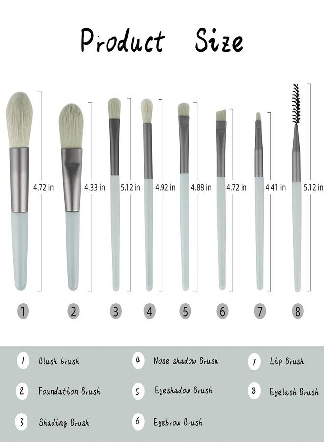 GALV 8 pcs brush set with pouch, premium synthetic kabuki brushes for foundation,concealer, durable makeup brush set with portable pouch(12 x 4 cm)(Multicolor) - Image 2